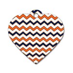 Chevron Party Pattern Stripes Dog Tag Heart (Two Sides) Front