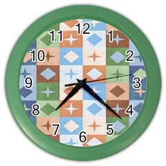 Fabric Textile Textures Cubes Color Wall Clocks