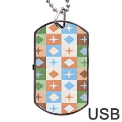 Fabric Textile Textures Cubes Dog Tag Usb Flash (two Sides) by Amaryn4rt