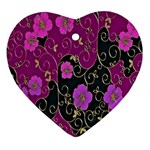Floral Pattern Background Ornament (Heart) Front