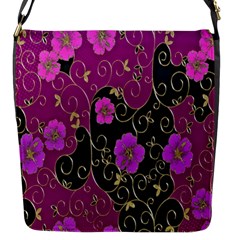 Floral Pattern Background Flap Messenger Bag (s) by Amaryn4rt