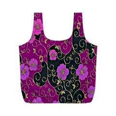 Floral Pattern Background Full Print Recycle Bags (m)  by Amaryn4rt