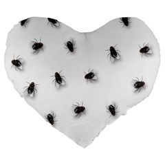 Flies Large 19  Premium Heart Shape Cushions