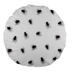 Flies Large 18  Premium Flano Round Cushions