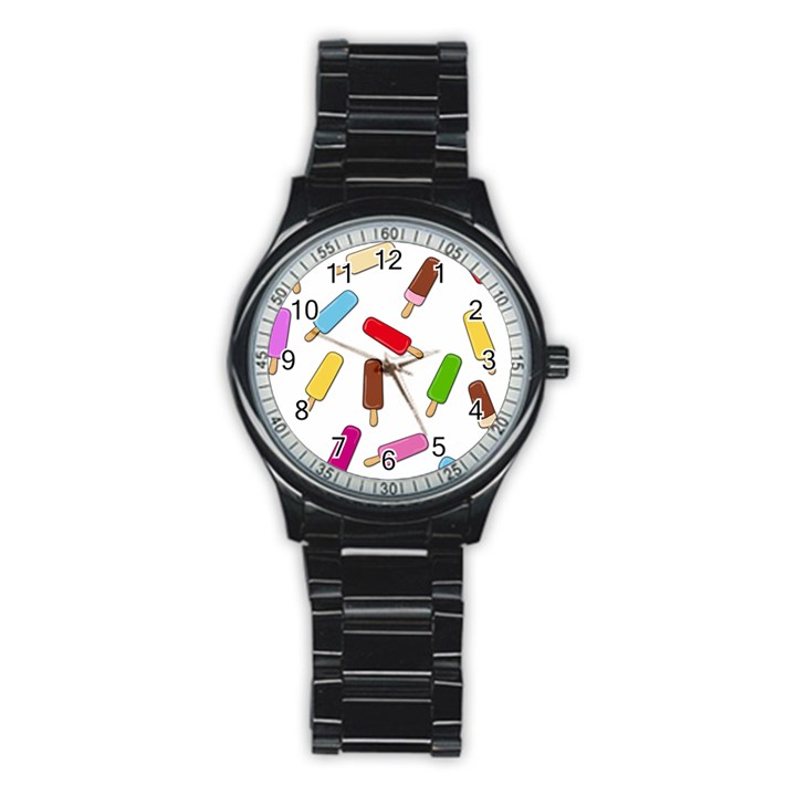 Ice cream pattern Stainless Steel Round Watch