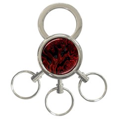 Fractal Red Black Glossy Pattern Decorative 3-ring Key Chains by Amaryn4rt