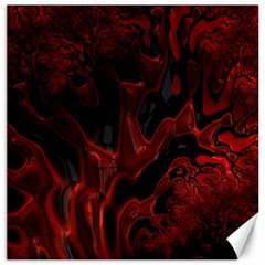 Fractal Red Black Glossy Pattern Decorative Canvas 12  X 12  