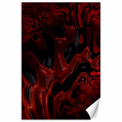 Fractal Red Black Glossy Pattern Decorative Canvas 24  X 36 