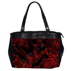 Fractal Red Black Glossy Pattern Decorative Office Handbags (2 Sides)  by Amaryn4rt