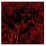 Fractal Red Black Glossy Pattern Decorative Large Satin Scarf (Square) Front