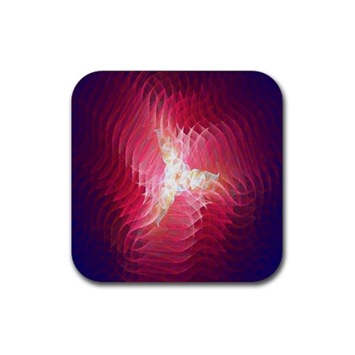 Fractal Red Sample Abstract Pattern Background Rubber Coaster (Square) 