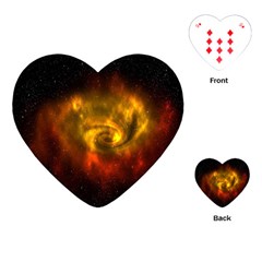 Galaxy Nebula Space Cosmos Universe Fantasy Playing Cards (heart)  by Amaryn4rt