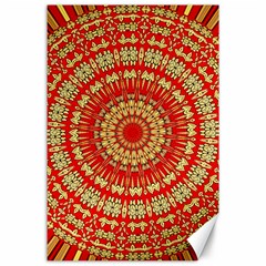 Gold And Red Mandala Canvas 24  X 36 