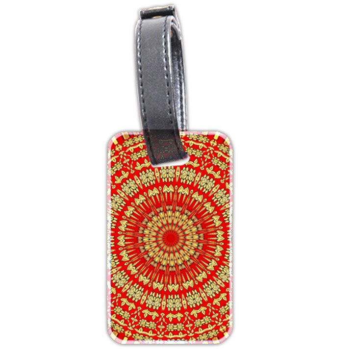 Gold And Red Mandala Luggage Tags (Two Sides)