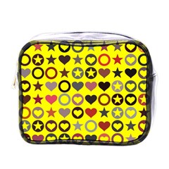 Heart Circle Star Seamless Pattern Mini Toiletries Bags by Amaryn4rt