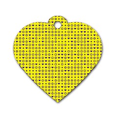 Heart Circle Star Seamless Pattern Dog Tag Heart (two Sides) by Amaryn4rt