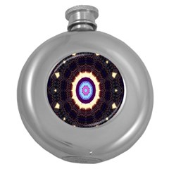 Mandala Art Design Pattern Ornament Flower Floral Round Hip Flask (5 oz)