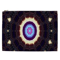 Mandala Art Design Pattern Ornament Flower Floral Cosmetic Bag (XXL) 