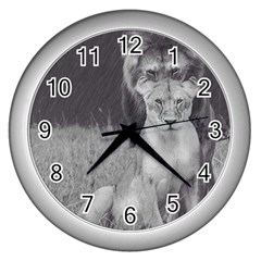 King And Queen Of The Jungle Design  Wall Clocks (silver) 