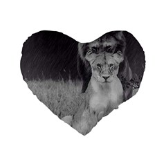 King And Queen Of The Jungle Design  Standard 16  Premium Heart Shape Cushions