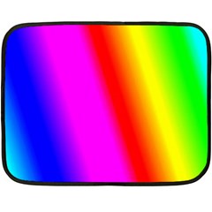 Multi Color Rainbow Background Double Sided Fleece Blanket (mini) 