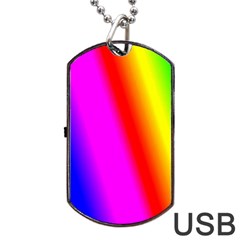 Multi Color Rainbow Background Dog Tag Usb Flash (two Sides)