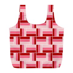 Pink Red Burgundy Pattern Stripes Full Print Recycle Bags (l)  by Amaryn4rt