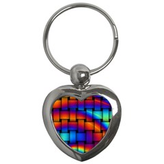 Rainbow Weaving Pattern Key Chains (heart)  by Amaryn4rt