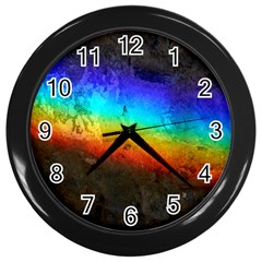 Rainbow Color Prism Colors Wall Clocks (black) by Amaryn4rt