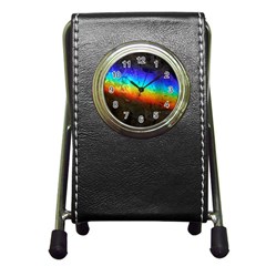 Rainbow Color Prism Colors Pen Holder Desk Clocks by Amaryn4rt