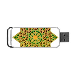 Star Pattern Tile Background Image Portable Usb Flash (two Sides) by Amaryn4rt