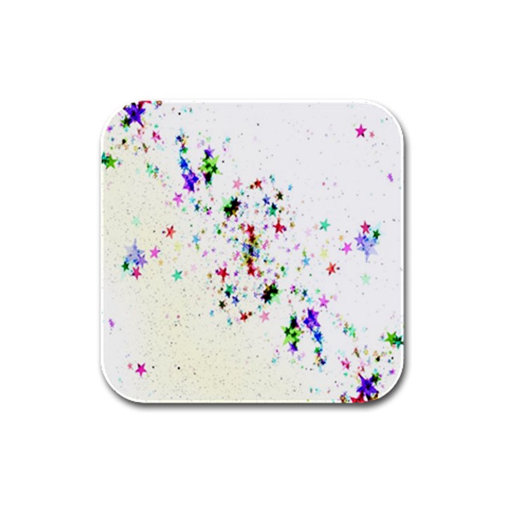 Star Structure Many Repetition Rubber Square Coaster (4 pack) 