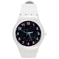 Stars Pattern Seamless Design Round Plastic Sport Watch (m) by Amaryn4rt