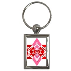 Valentine Heart Love Pattern Key Chains (rectangle)  by Amaryn4rt