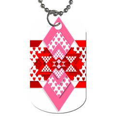 Valentine Heart Love Pattern Dog Tag (two Sides) by Amaryn4rt