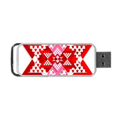 Valentine Heart Love Pattern Portable Usb Flash (one Side) by Amaryn4rt