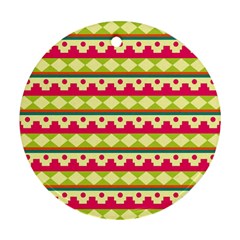 Tribal Pattern Background Ornament (round) by Amaryn4rt