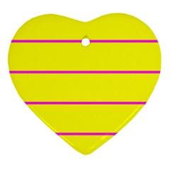 Background Image Horizontal Lines And Stripes Seamless Tileable Magenta Yellow Ornament (heart)
