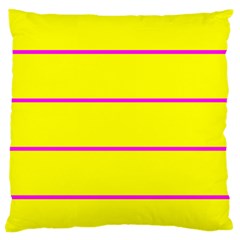 Background Image Horizontal Lines And Stripes Seamless Tileable Magenta Yellow Large Cushion Case (two Sides) by Amaryn4rt