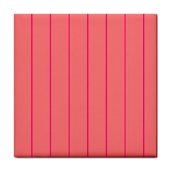 Background Image Vertical Lines And Stripes Seamless Tileable Deep Pink Salmon Tile Coasters