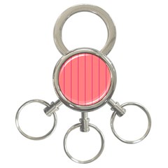 Background Image Vertical Lines And Stripes Seamless Tileable Deep Pink Salmon 3-Ring Key Chains