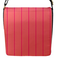 Background Image Vertical Lines And Stripes Seamless Tileable Deep Pink Salmon Flap Messenger Bag (S)