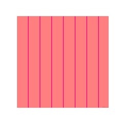 Background Image Vertical Lines And Stripes Seamless Tileable Deep Pink Salmon Small Satin Scarf (Square)