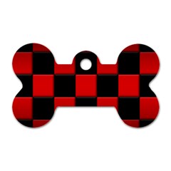 Black And Red Backgrounds Dog Tag Bone (two Sides)