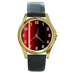 Black And Red Round Gold Metal Watch by Amaryn4rt