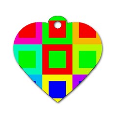 Colors Purple And Yellow Dog Tag Heart (two Sides) by Amaryn4rt