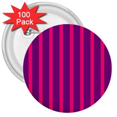 Deep Pink And Black Vertical Lines 3  Buttons (100 pack) 