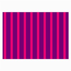 Deep Pink And Black Vertical Lines Large Glasses Cloth (2-Side)