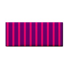 Deep Pink And Black Vertical Lines Cosmetic Storage Cases