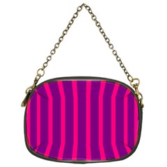 Deep Pink And Black Vertical Lines Chain Purses (One Side) 